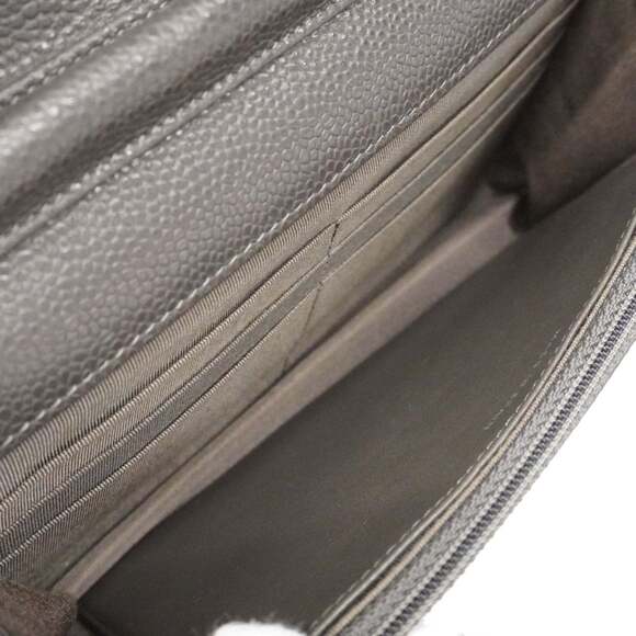 CHANEL Authentic Gray Caviar Leather Wallet - Picture 14 of 16